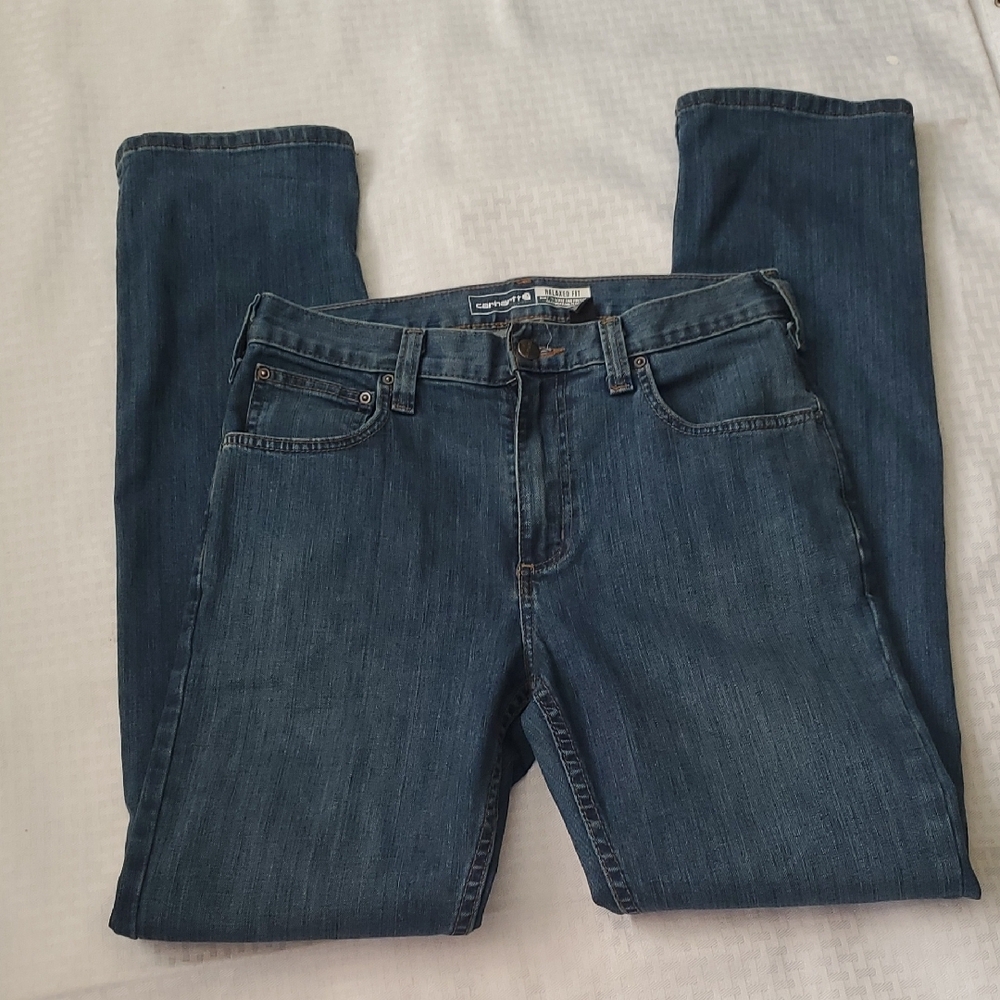 Carhartt Men's Denim Straight Leg Jeans Size 30x34 - Picture 8 of 10